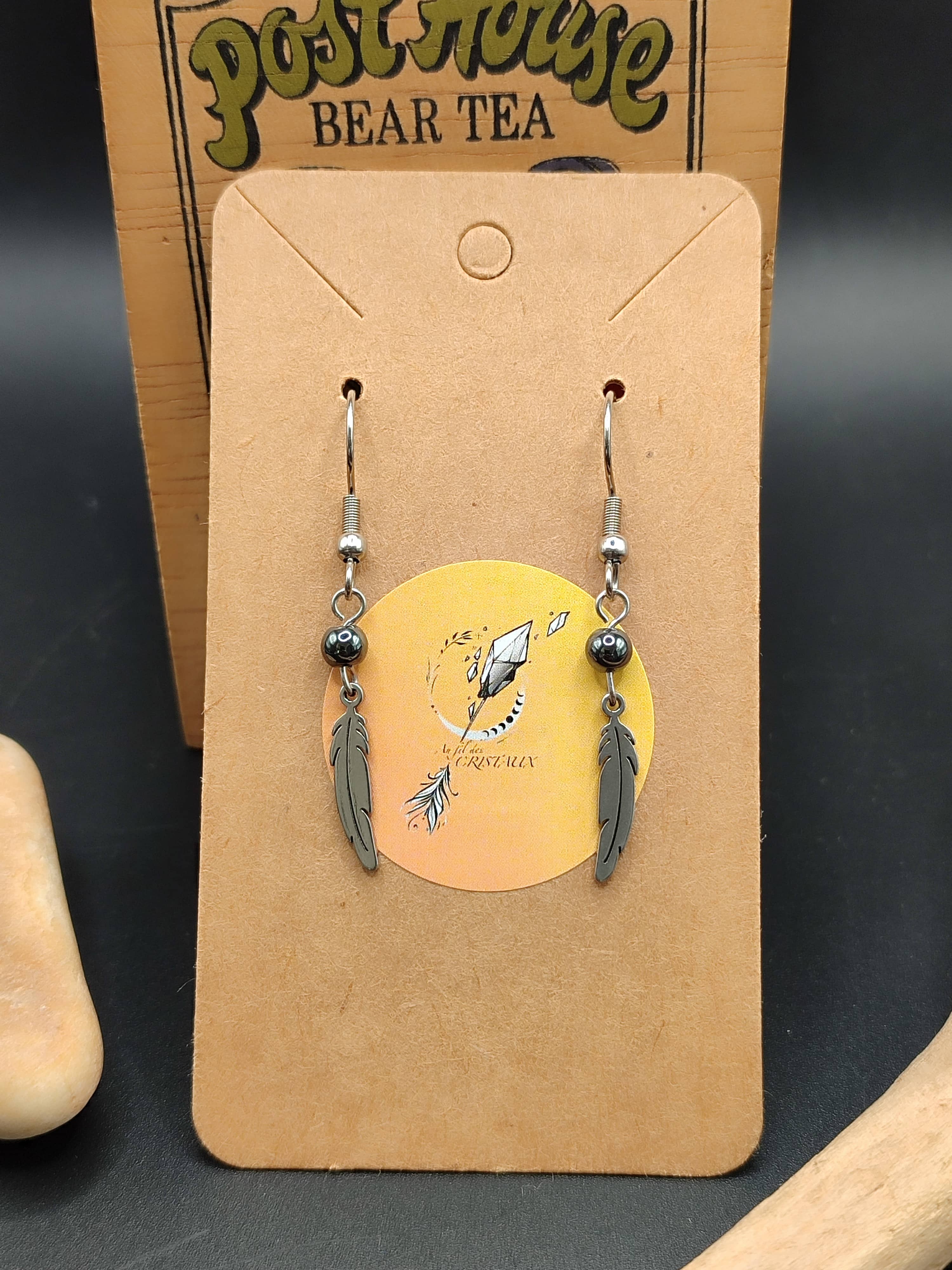 Boucles d'oreilles Dakota Hématite
