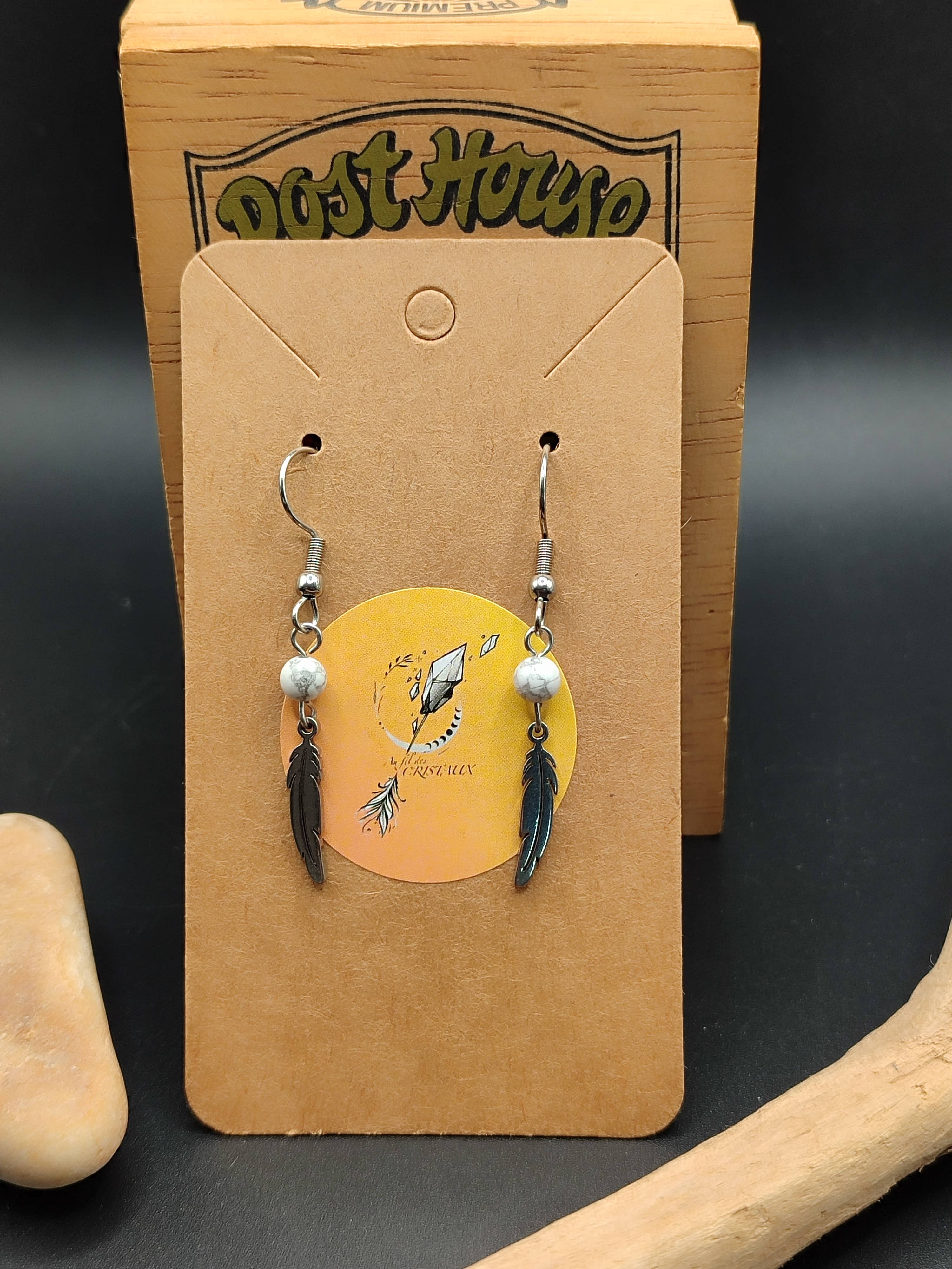 Boucles d'oreilles Dakota Howlite