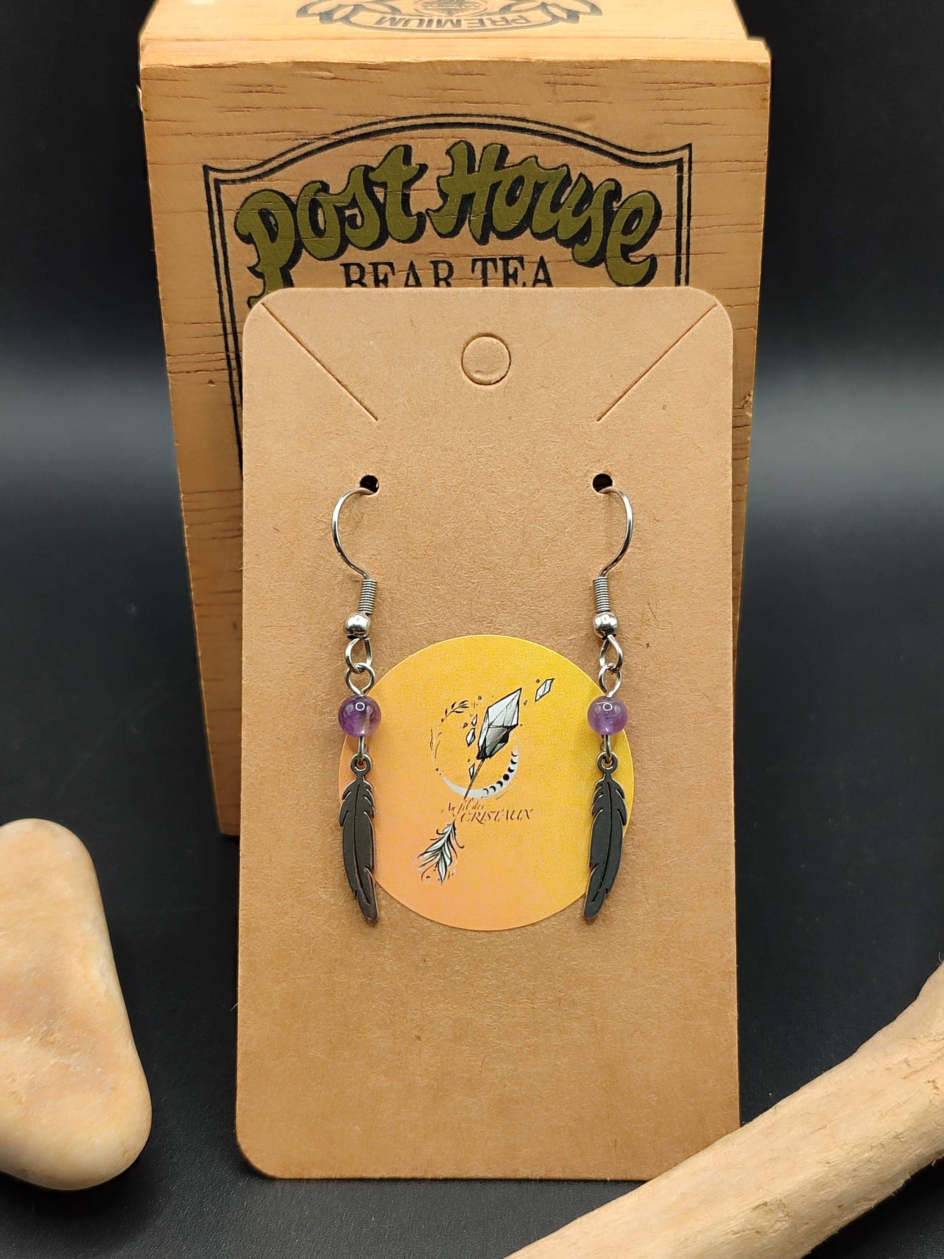 Boucles d'oreilles Dakota Améthyste