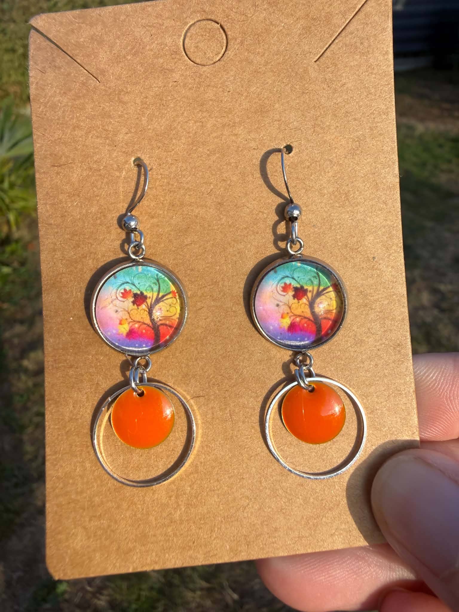 Boucles d'oreilles Arbre de vie automnal