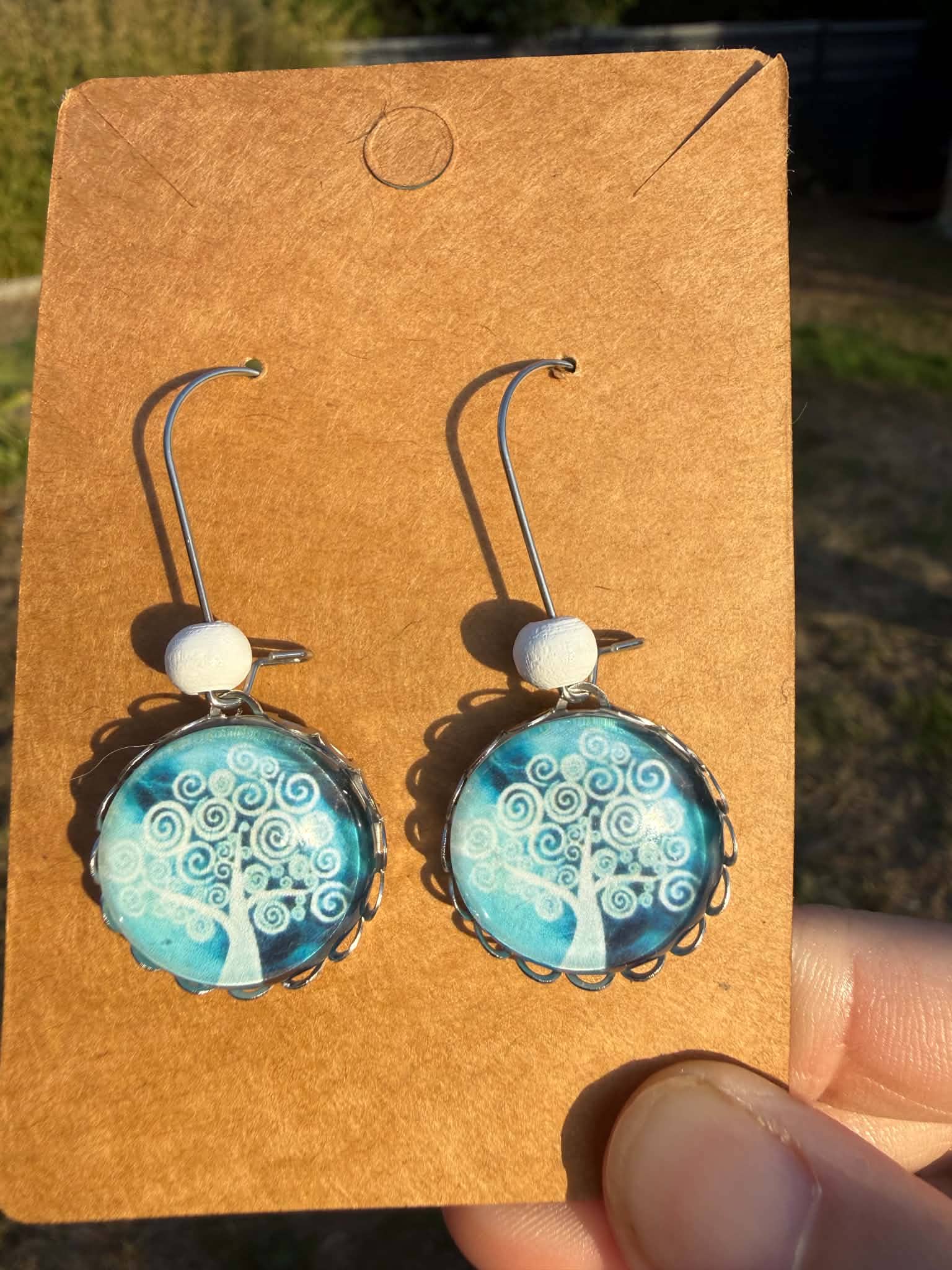 Boucles d'oreilles Arbre magique + sa perle
